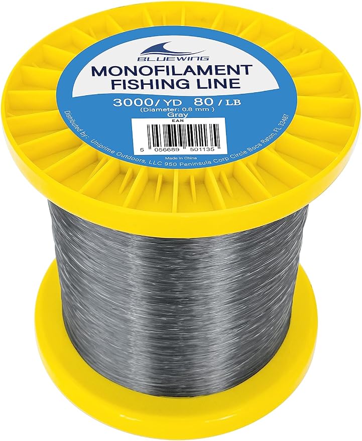 BLUEWING Monofilament Fishing Line Clear Mono Fish Wire Thin Diameter String 6-400 lbs, 50-3000 Yards