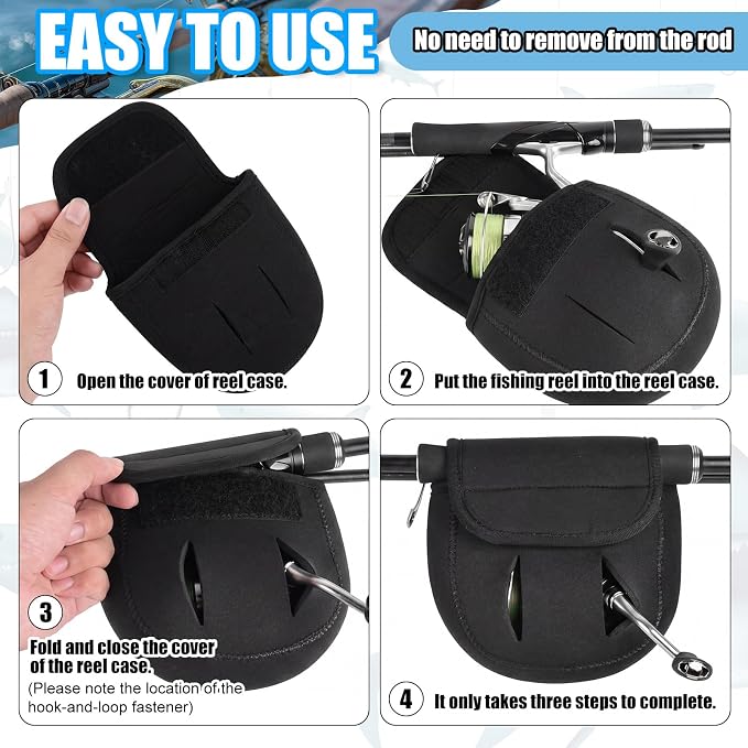 Fishing Spinning Reel Cover Bag for 2000-6000 Series Baitcasting Trolling Fishing Reels Protective Cover Case Pouch Sleeve Gloves