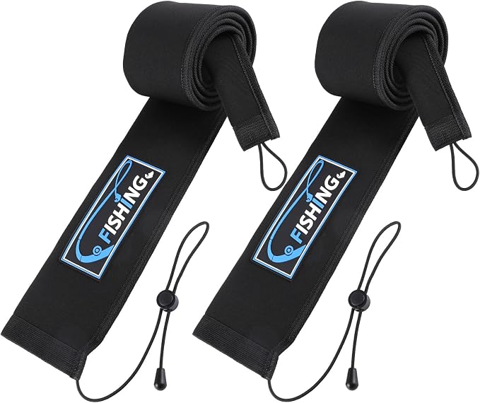 2Pcs Neoprene Fishing Rod Sleeve for Casting, Trolling, Spinning Rods – Lightproof & Puncture Resistant Rod Cover