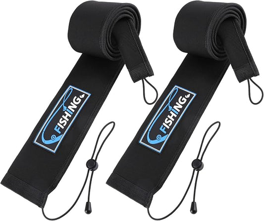 2Pcs Neoprene Fishing Rod Sleeve for Casting, Trolling, Spinning Rods – Lightproof & Puncture Resistant Rod Cover