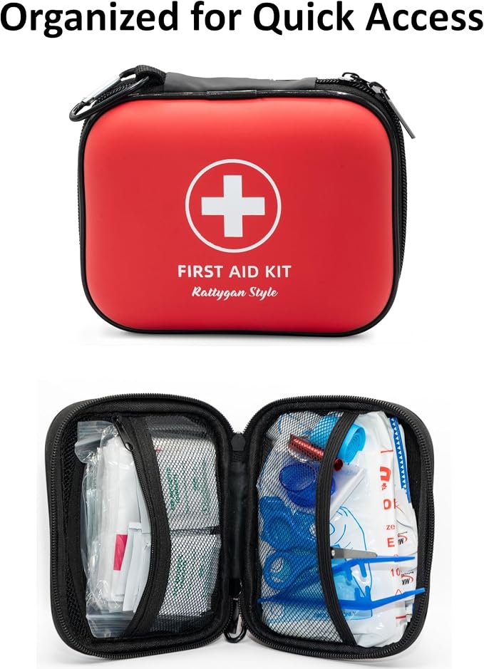 All-in-One Compact First Aid Kit with Waterproof Hard Shell Case – 100 Medical Supplies for Home, Car, Travel, and Outdoor Emergencies