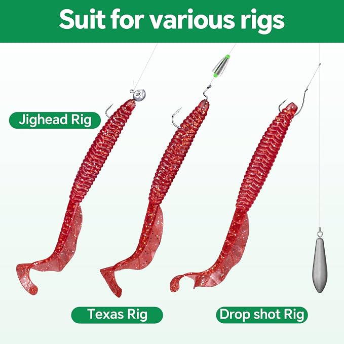 Clearance Bionics-Designed Durable Soft Plastic Fishing Lures Kit with Bonus Accessories, 3/4/5/6 Inch, 9-Type Lifelike Swimbaits in One Gear Set Included Tackle Box for Bass