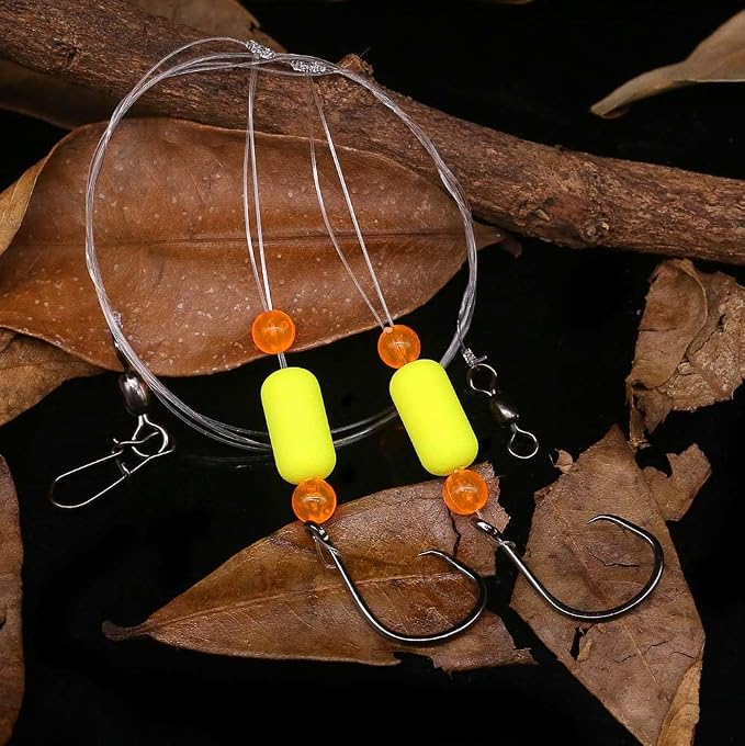 Pompano-Rigs-for-Surf-Fishing-Saltwater-Gear with Double Circle & Wide Gap Hook-6-Pack Surf Fishing Tackle
