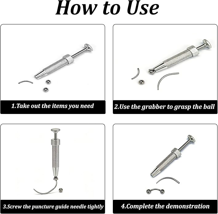 16G Titanium Curved Barbell Eyebrow Rings with Grabber Tool to Prevent Bead Loss, Smooth Transfer Guide Pin for Comfortable Daily Wear, Unisex Lip Daith Rook Jewelry, 6mm 8mm 10mm, 24 Replacement Ends
