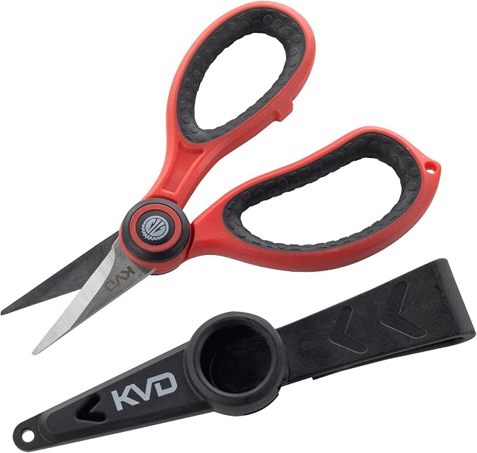 Strike King (BS55KVD) KVD Braid Scissors, 5.5", Red, Stainless Steel Construction