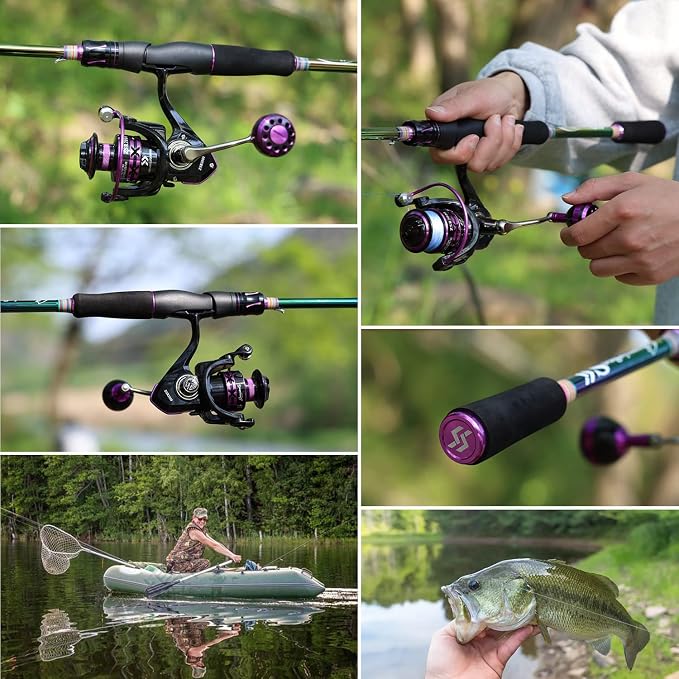 Sougayilang Fishing Rod and Reel Combo, Medium Fishing Pole with Baitcasting Reel Combo, 2-Piece Fishing Combo