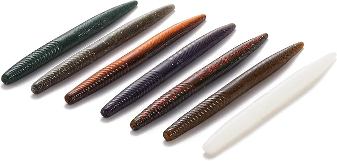 nako. 10 Pack Fatty Worm 5 inch, Senko-Worm Soft Plastic Bass Fishing Lure Kit