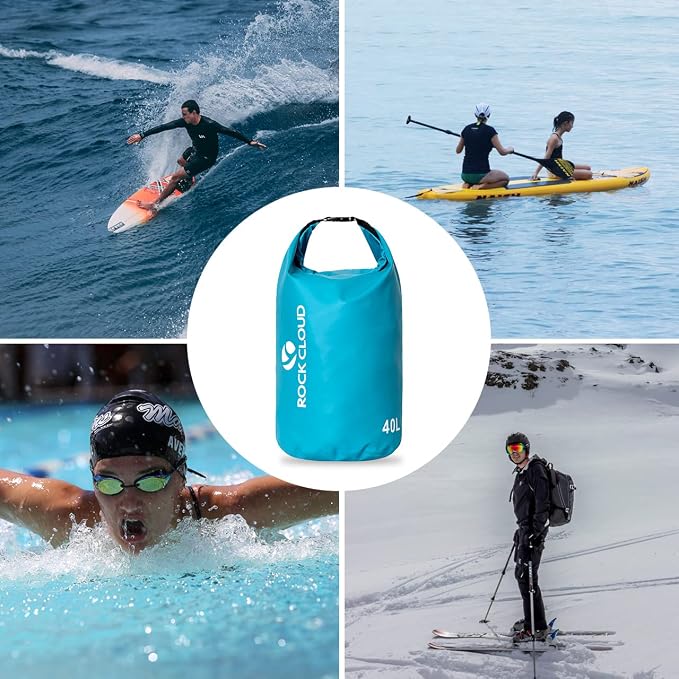 ROCK CLOUD Dry Bag Waterproof 5L Dry Sack for Kayaking Rafting Boating Beach Surfing Swimming Canoe Camping Hiking Fishing Ski