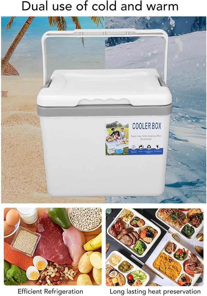 6L Cooler Box, Portable Insulated Hard Cooler, Keeps Food and Drinks Cold for Outdoor Camping Picnic Fishing