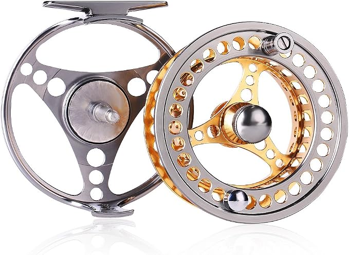 Sougayilang Fly Fishing Reel Large Arbor 2+1 BB with CNC-machined Aluminum Alloy Body and Spool in Fly Reel