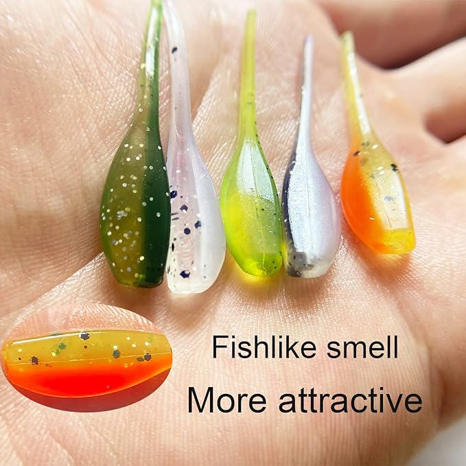 50pc Crappie Jigs Lure Set - 2in Bait, Jig Heads & Hooks for Versatile Fishing