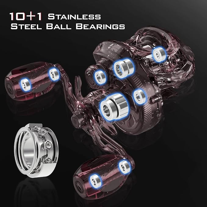 KastKing Speed Demon Elite Fishing Reel, World's Fastest 10.5:1 Gear Ratio/Deadbolt Baitcasting Reel, 10+1 Shielded Stainless Steel BB, CNC Lightweight Aluminum Frame, Available in Skipping Version