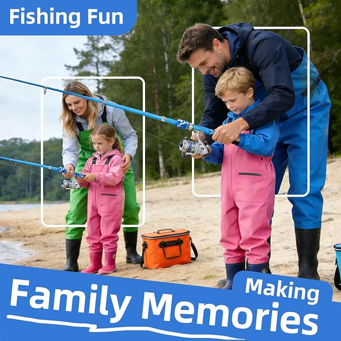 Portable Fishing Spinning Rod and Reel Combo Set Carbon Fiber Fluorescent Rod Tip, with Fishing Lures Line Carrier Bag Kits for Travel Surf Saltwater Freshwater