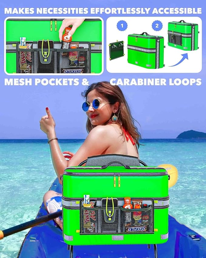 TidyFriend Kayak Cooler Behind Seat, Waterproof Cooler for Kayaking, Kayak Accessories Cooler Bag, Compatible with Lawn Chair Seat, Portable Ice Chest, Keeps Drinks Cold, Travel, Beach, Lunch