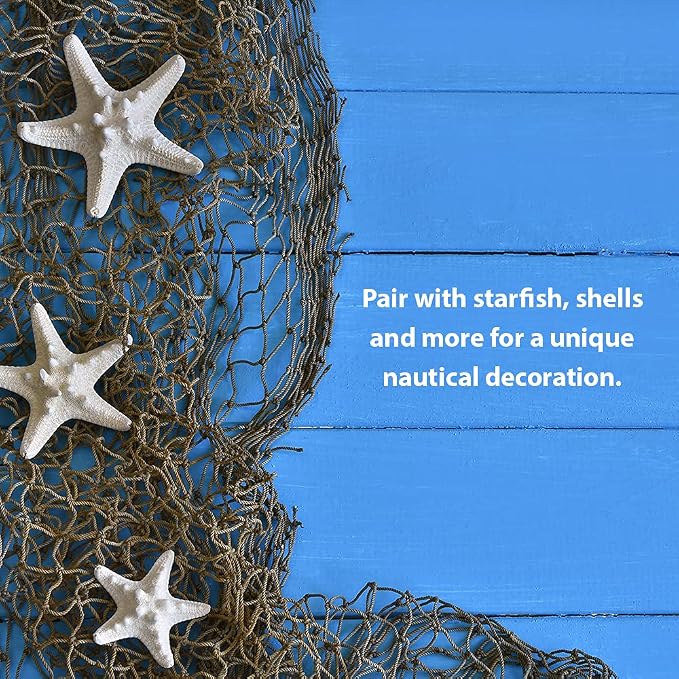 Fishing Net Decor – Real Repurposed 5x10ft Fishing Net for Wall, Beach Party & Nautical Decorations – Authentic Fish Netting for Pirate & Mermaid Themes – Indoor Outdoor Coastal Home Décor