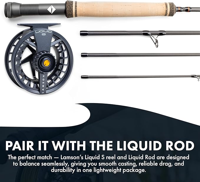 LAMSON | Liquid S-Series Fly Fishing Reel 3 Pack | All-Water | 1 Reel & 2 Bonus Spools + Carrying Case | Large Arbor, Powerful Sealed Drag, Pressure Cast Aluminum