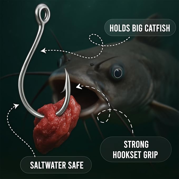 Circle Hooks Saltwater, Fishing Hooks Freshwater, Catfish Rig, Catfish Hooks, Drop Shot Hooks, Catfishing Equipment