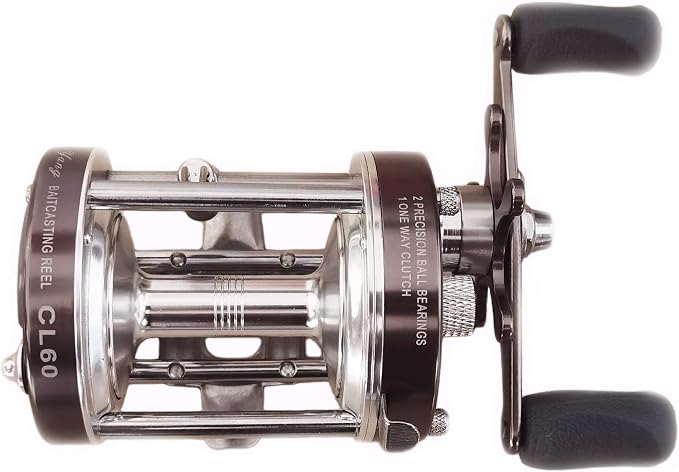 Ming yang Reel CL60 Baitcasting Reel 2+1 BB Right Handed Fishing Gear Ratio 4.2:1 Muskie Catfish Saltwater Fishing Gunsmoke Color, Metal Body, Conventional Casting Reel