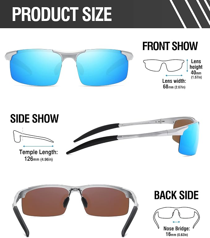 DUCO Mens Sports Polarized Sunglasses UV Protection Sunglasses for Men 8177s
