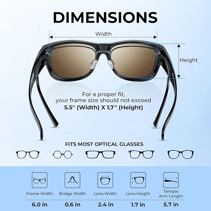 KastKing Chariton Fit-Over Polarized Wrap Around Over Sunglasses for Men and Women, Ideal for Driving Fishing Cycling Running