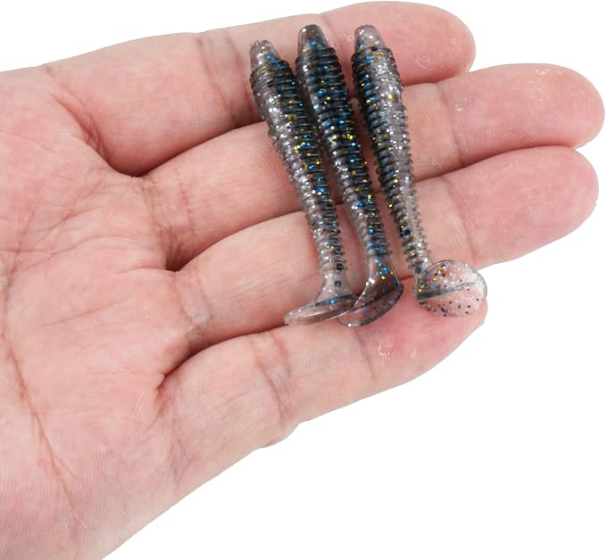 Paddle Tail Swimbaits 100/80/50PCS, 5/4/3/2 inch Soft Fishing Lures Bulk Pack – Durable Lifelike Action Lures for Bass, Trout, Crappie – Freshwater & Saltwater Fishing Gifts