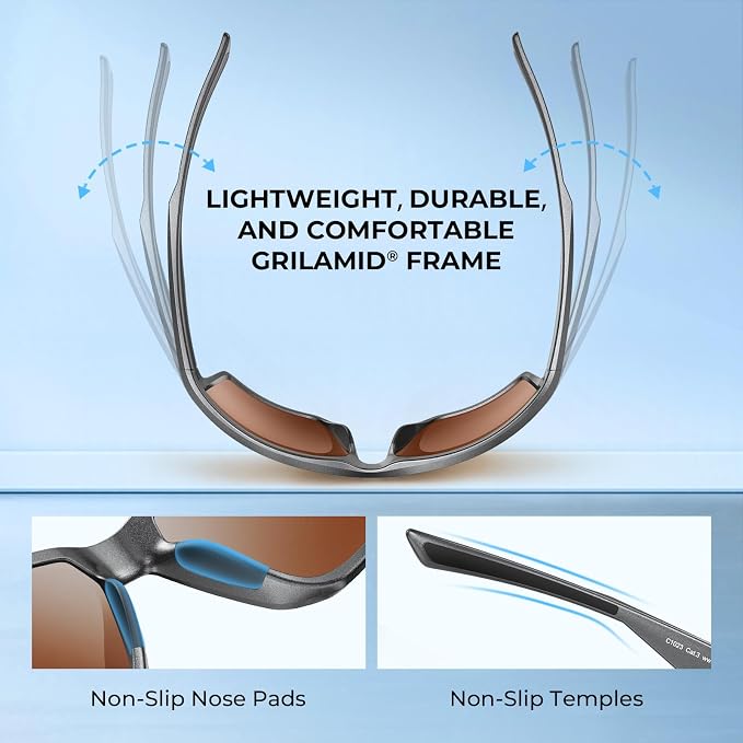 KastKing Osage Polarized Sport Sunglasses for Men and Women, Ideal for Driving Fishing Cycling Running, UV Protection