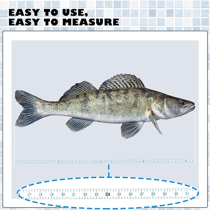 6 Pcs Fish Ruler Decal Fish Measuring Tape Sticker for Boat Adhesive Fishing Ruler Transparent Waterproof Fish Sticker Clear Tape Measure for Boats Kayak Net Gaff Fishing Accessories