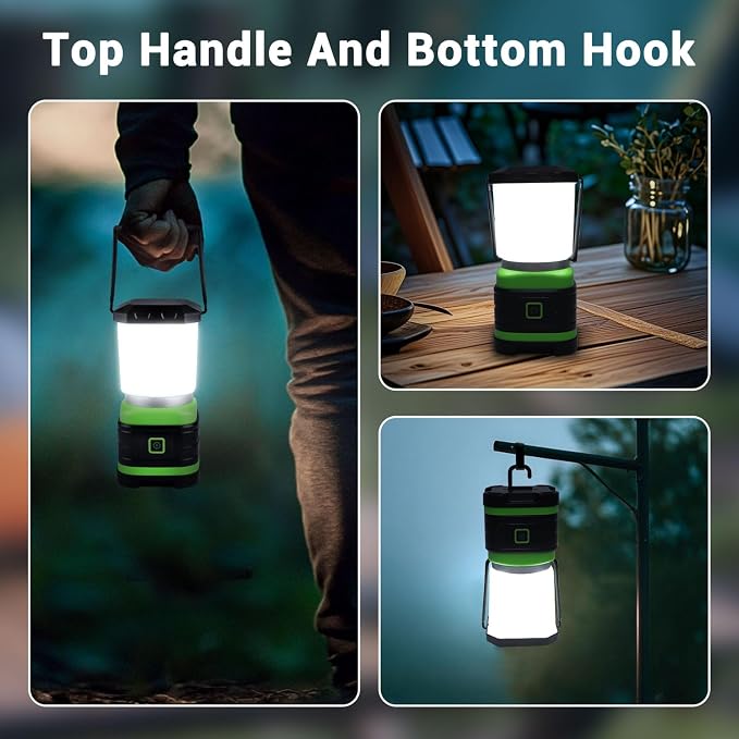 EXTRASTAR 2 PCS Camping Lantern, Lanterns for Power Outages, 260 Lumen max, 2 Flash Modes, Battery Powered Camping Gear for Camping, Hiking, Fishing, Hurricane, Storm, Outage,