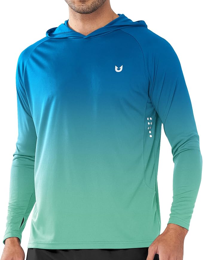 NORTHYARD Men's UPF 50+ Rash Guard Hoodie Long Sleeve Sun Protection Shirt Fishing Swim Beach Hiking Quick Dry Lightweight