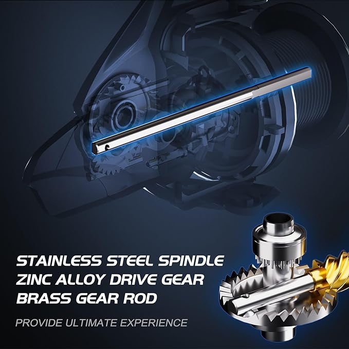 BILLINGS Saltwater Spinning Reel,Up to 44LBs Max Drag Big Game Surf Fishing Reels,4.8:1 Gear Ratio,with CNC Aluminum Spool,Heavy Long Casting Offshore and Inshore Saltwater Surf Fishing Reels