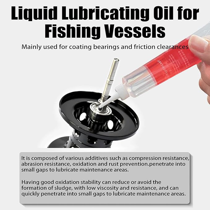 XIRUJNFD Fishing Reel Oil and Grease Kit, Bearing Lubricant and Gear Grease for Fishing Reels, Anti-Rust Reel Maintenance for Spinning, Baitcaster and Conventional Reels