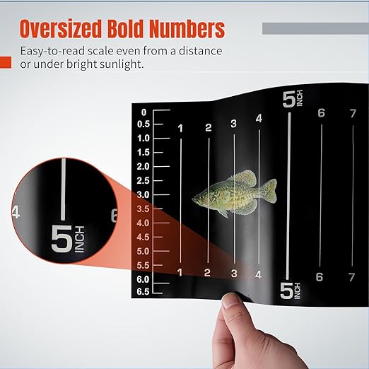 51 x 6.5 Inch Glow in The Dark Fish Ruler for Boat, Waterproof PVC Fish Measuring Sticker, Large Scale Fishing Measuring Tape for Big Fish, Self-Adhesive and Durable – 1PCS