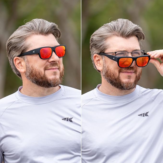 KastKing Chariton Fit-Over Polarized Wrap Around Over Sunglasses for Men and Women, Ideal for Driving Fishing Cycling Running