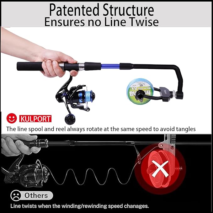 Fishing Line Spooler, No Line Twist, Adjustable line Winder, Portable for Spinning & Casting and Trolling Reel