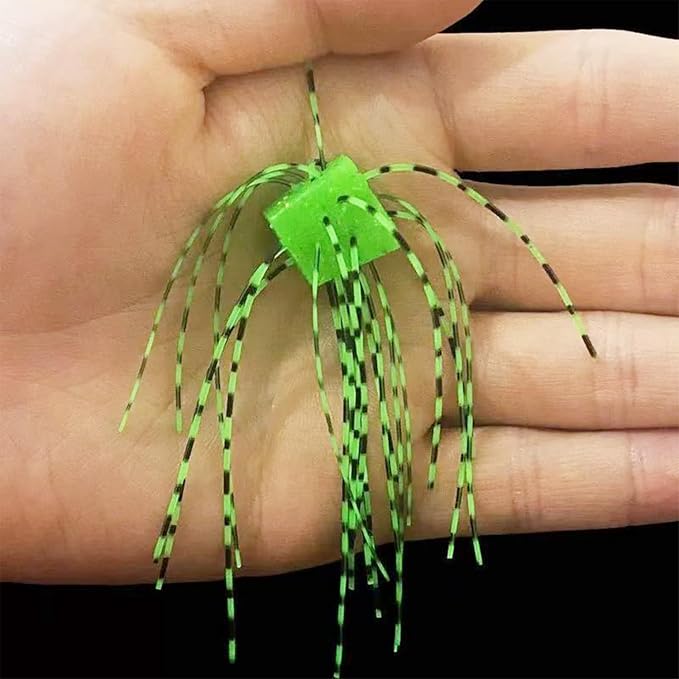 12PCS Silicone Round/Dice-Shaped Fishing Lures Handmade Floating Bass Lure with Multiple Tentacles Soft Plastic Baits for Catfish, Drop Shot, Finesse, Wacky Rig