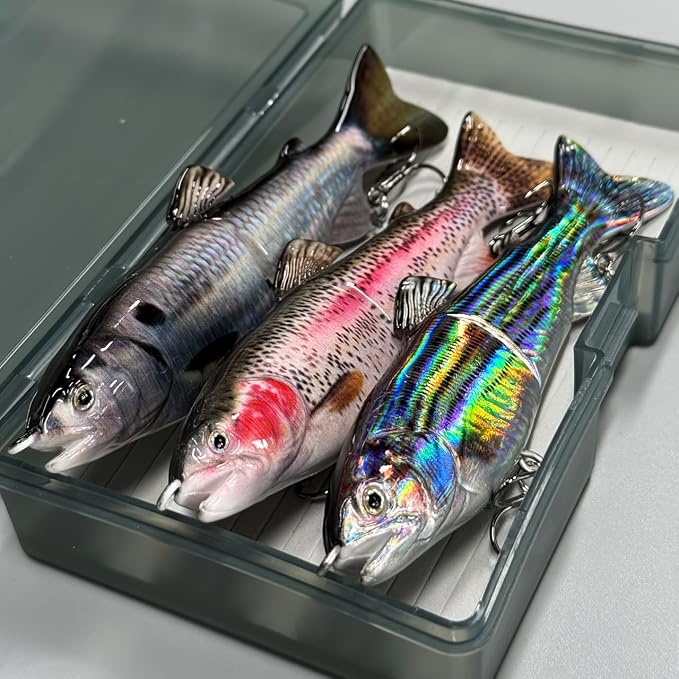 3pcs Glide Bait, Bass Fishing Lures, Slow Sinking Swimbait, Jointed Bass Pike Lures, Hard Shad Fishing Baits, Saltwater Fishing Lures, Trout Lures, Freshwater Fishing Gear