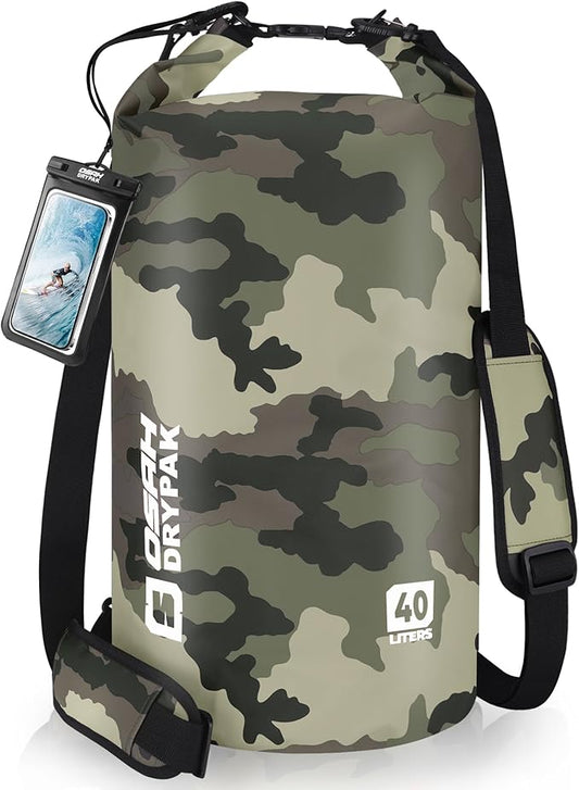 Waterproof Dry Bag, 5L/10L/20L/30L/40L Roll Top Lightweight Storage Backpack with Phone Case for Women & Men, Floating Waterproof Sack for Travel, Swimming, Kayaking, Paddle Board, Camping & Beach