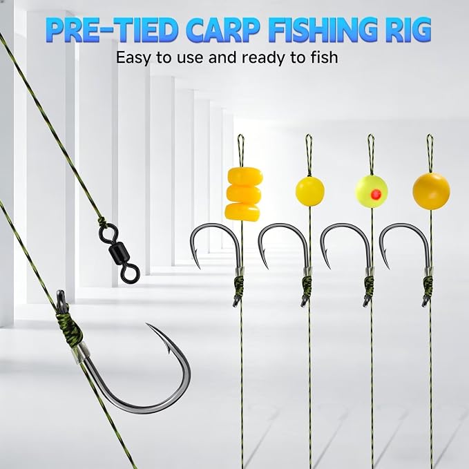 65/215PCS Carp Fishing Rig Kit Hair Rigs Carp Bait Fishing Equipment Accessories #2#4#6#8