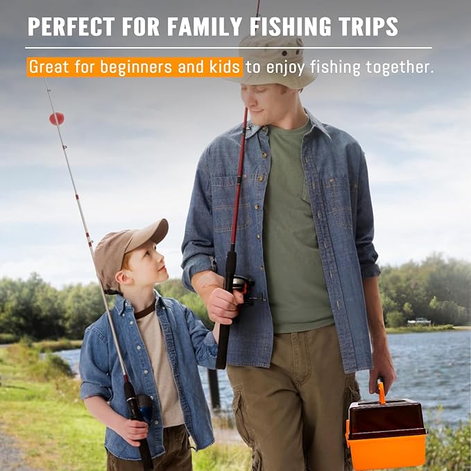 448-Pcs Fishing Lures Kit – Complete Large 3-Layer Tackle Box Set with Hooks, Weights, Bobbers, Pliers, Rigs, Leaders & Accessories for Men, Kids, Beginners, Gear gift choice for Fathers Day