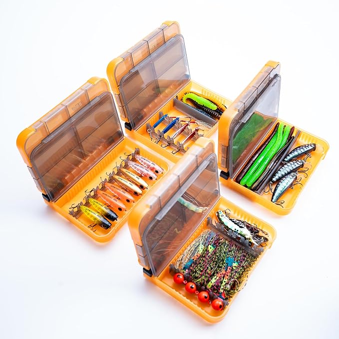 5 Pack Mini Plastic Tackle Boxes for Small Tackle Box Organizer, Ideal for Fishing Storage Containers, Kayak Fly Boxes Large