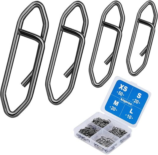100PCS Fishing Speed Clips, Fishing Swivels & Snaps, High Strength Speed Clips for Fishing Lures, Quick Change Snap Set, Freshwater Saltwater Lure Connector Tackle