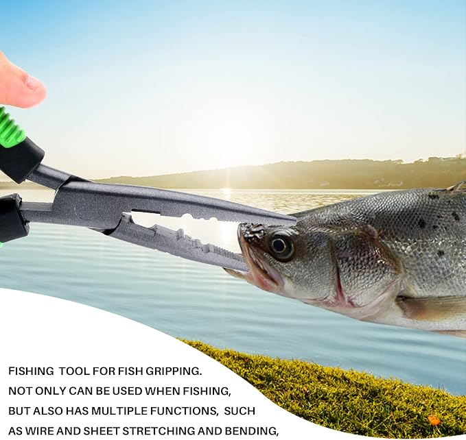 Hikary Long Nose Fishing Pliers, Stainless Steel Hook Remover Braid Cutter Rustproof Multi-Tool Fishing Gripper for Freshwater Saltwater