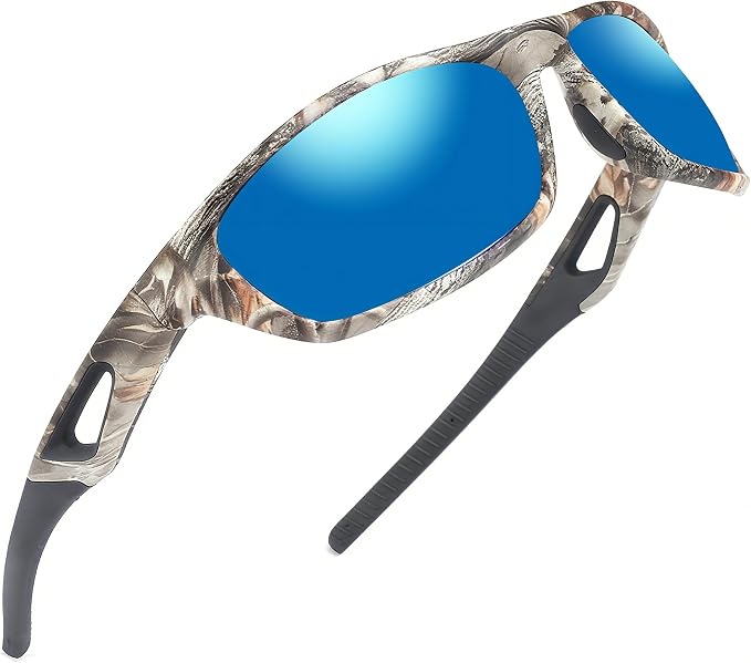 Camo Polarized Wrap-around Sport Sunglasses for Men Women UV400 Driving Fishing Hunting Sun Glasses