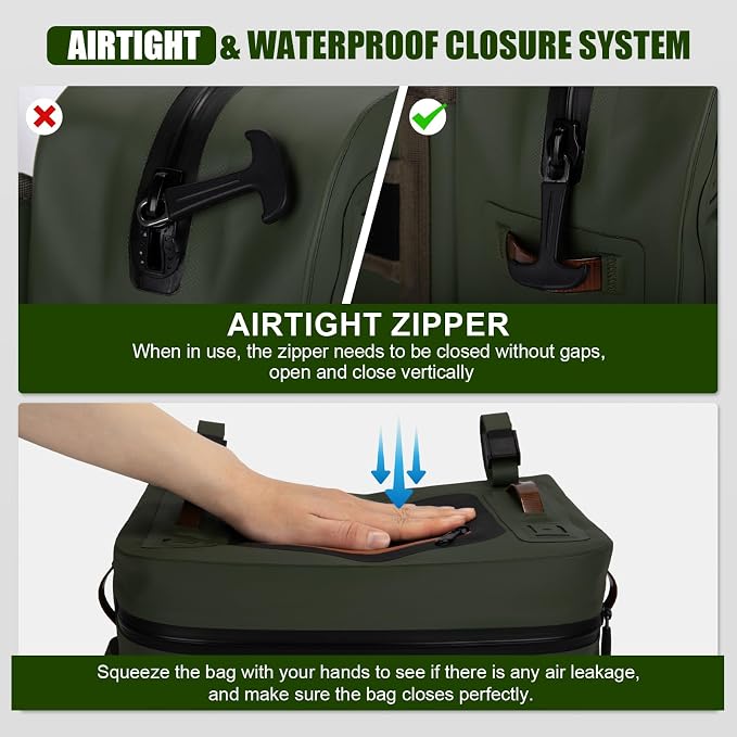 Goture Waterproof Fishing Waist Pack,IPX8 840D TPU Large Tackle Bag with Rod Holder,Airtight Zipper Closure,Detachable Water Bottle Holder, 10L Fly Fishing Bag with Adjustable Strap,Sling Fanny Pack