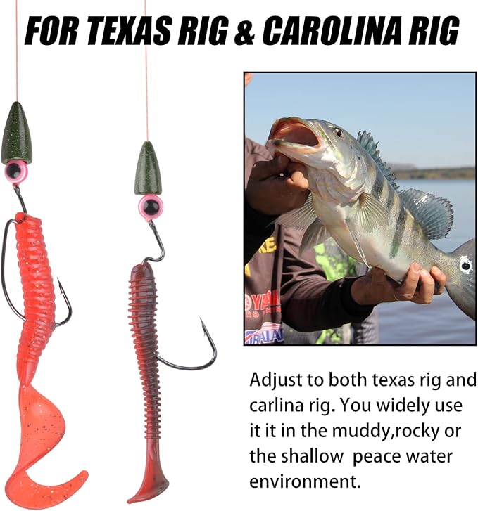 Bullet Fishing Weights Sinkers, 30pcs Worm Weights Fishing Sinkers for Bass Fishing Carolina Rig Texas Rig Slip Sinkers Sliding Fishing Weights Saltwater Freshwater