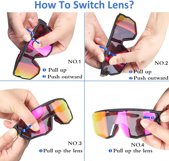Polarized Men Women Sports Sunglasses, UV400 Wrap-Around Cycling Baseball TR90 Eyewear for Fishing Driving Softball