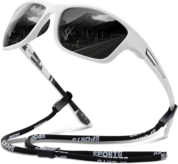 suoso Polarized Sports Sunglasses for Men: UV400 Protection Glasses Wrap Around Goggles for Driving Fishing