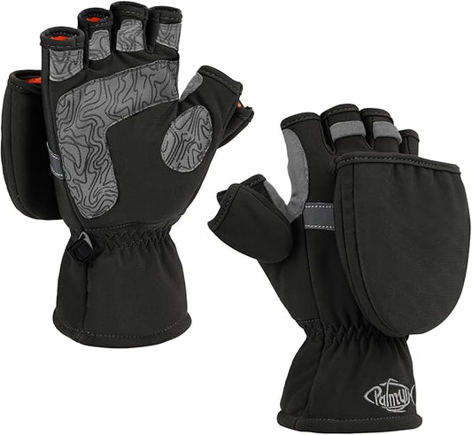 Palmyth Ice Fishing Gloves Convertible Mittens Flip Fingerless Mitt with Thinsulate 3M Warm for Cold Weather and Winter Men Women Photography Running Camera