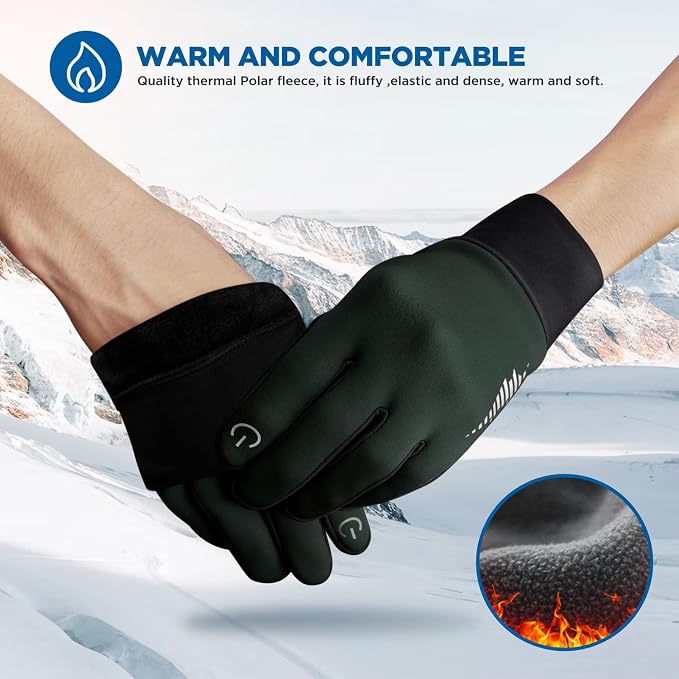 SIMARI Winter Gloves for Women Men - Cold Weather Thermal Touch Screen Ski Snow Glove Liners, Non-Slip Palm & Warm Fleece Lined, for Running Cycling Driving Hiking Walking Sports Outdoor Texting Work
