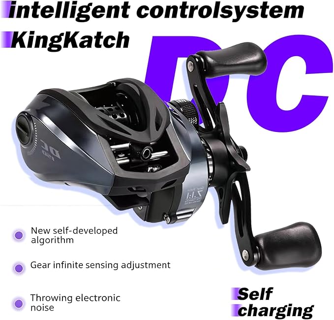 DCast Baitcasting Fishing Reel with Digital Anti-Backlash Control & Smart Braking System, Lightweight Easy-Cast Baitcaster for Bass Fishing